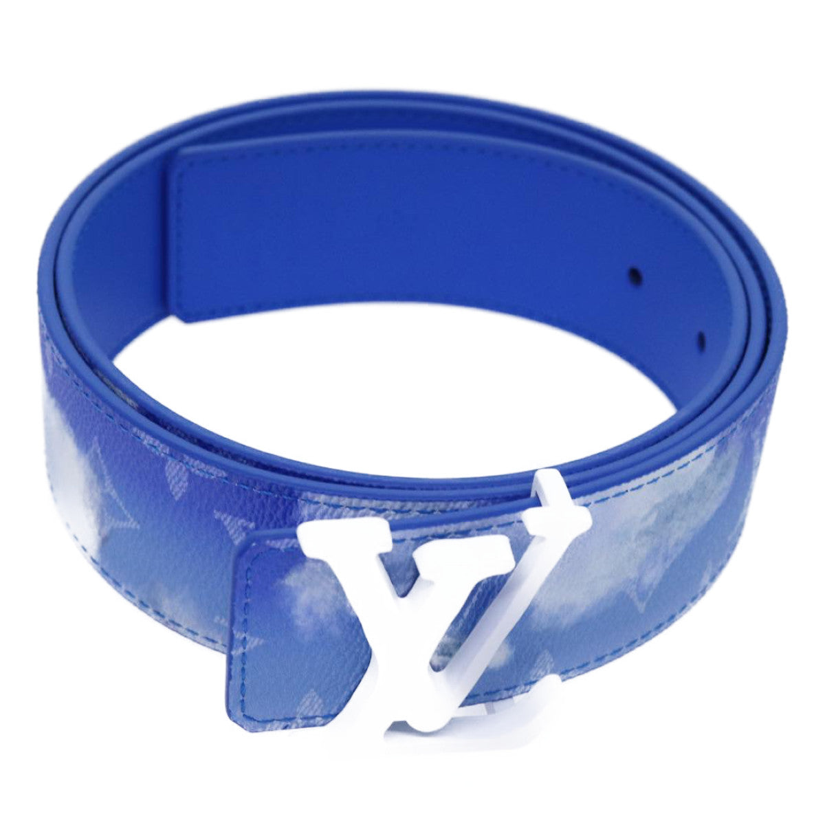 LOUIS VUITTON Monogram Clouds Ceinture LV Shape Belt 41.3"""""""" MP261 LV Auth 71236SM