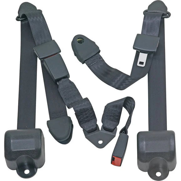 Seatbelt Solutions Rear Push Button 3 Point Retractable Belts for 97 06 Jeep Wrangler TJ & Unlimited