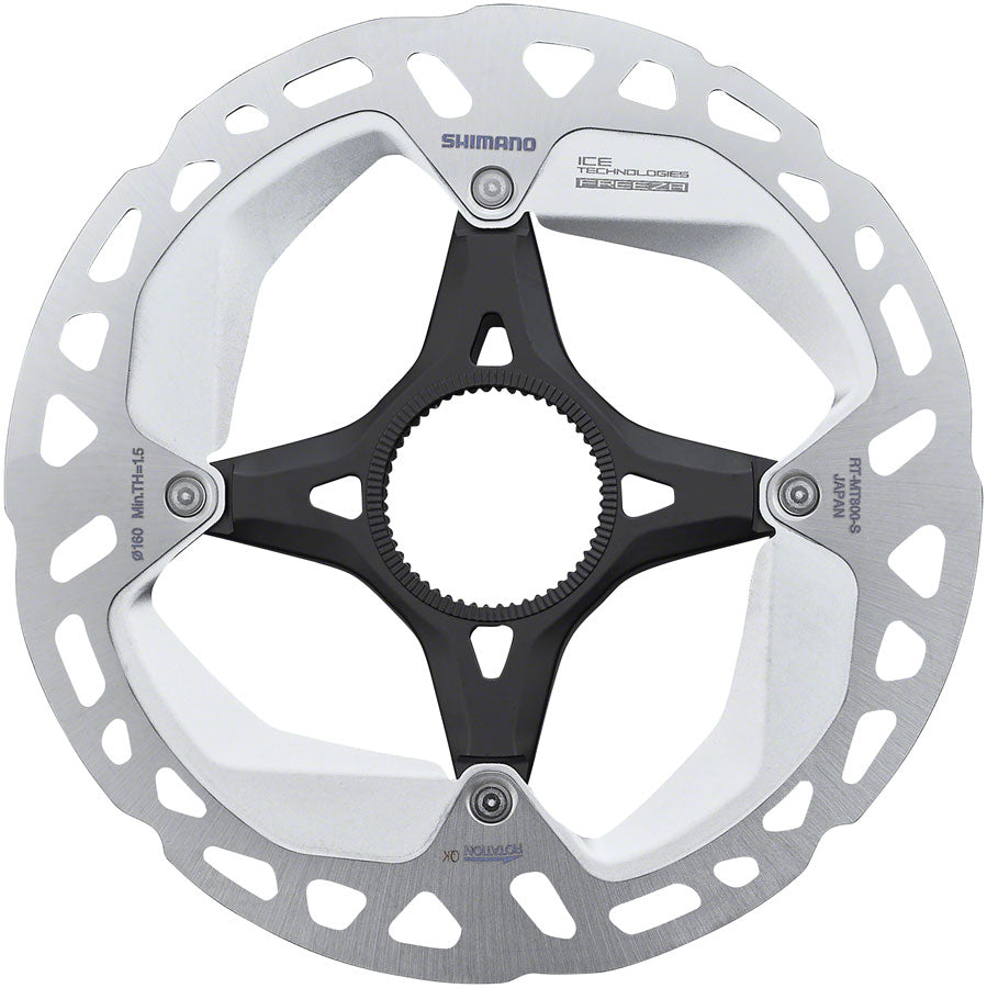 Shimano Deore XT RT MT800 S Disc Brake Rotor with External Lockring   160mm, Center Lock, Silver/Black