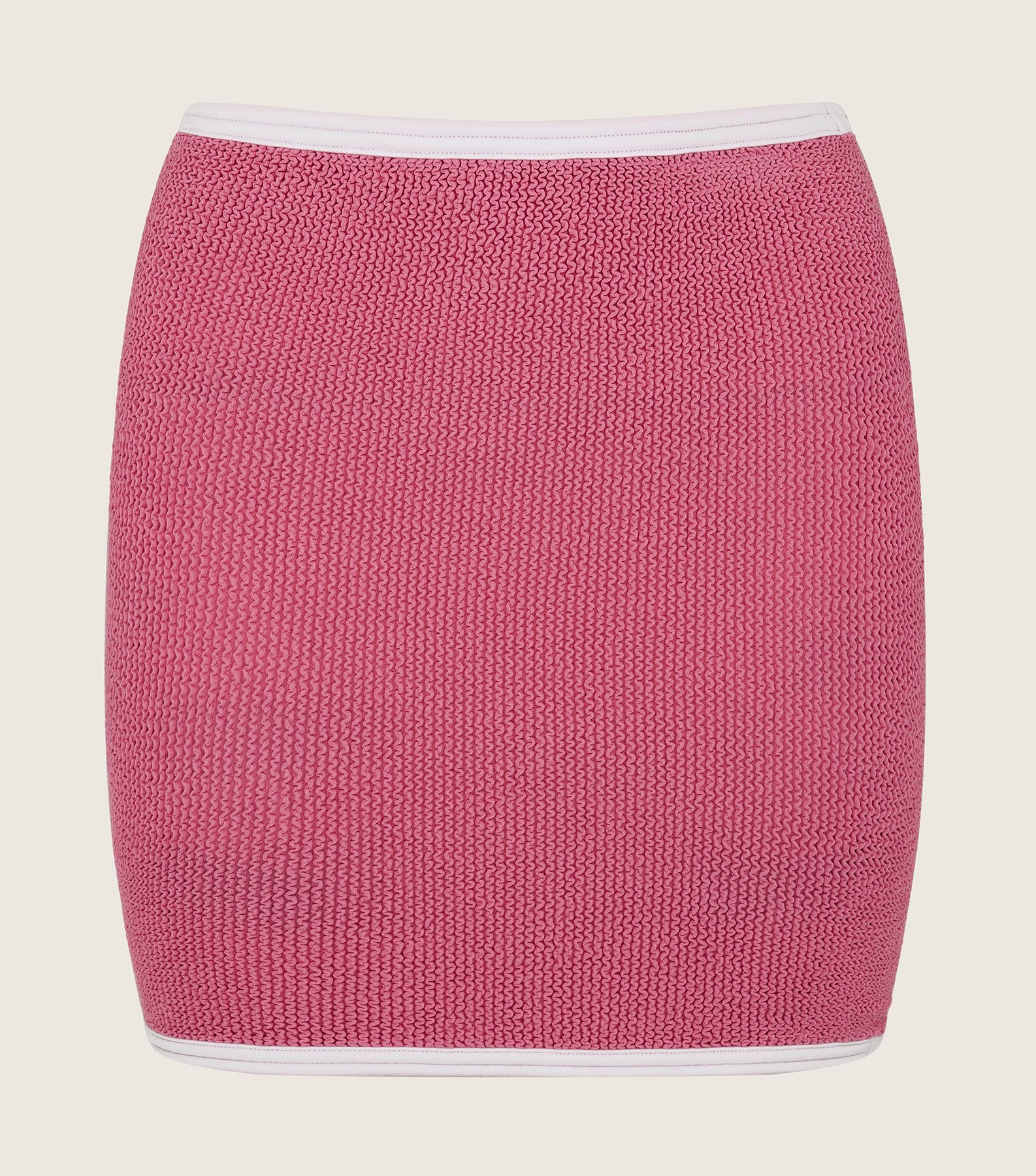 HUNZA G Mini Skirt Tube Top   Candy Pink White