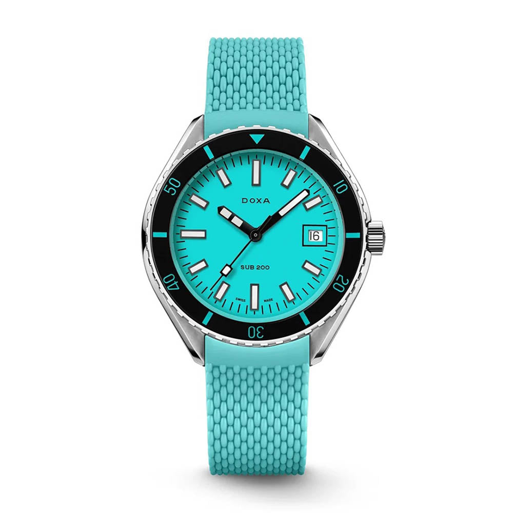 DOXA SUB 200 Aquamarine Dial Rubber Strap