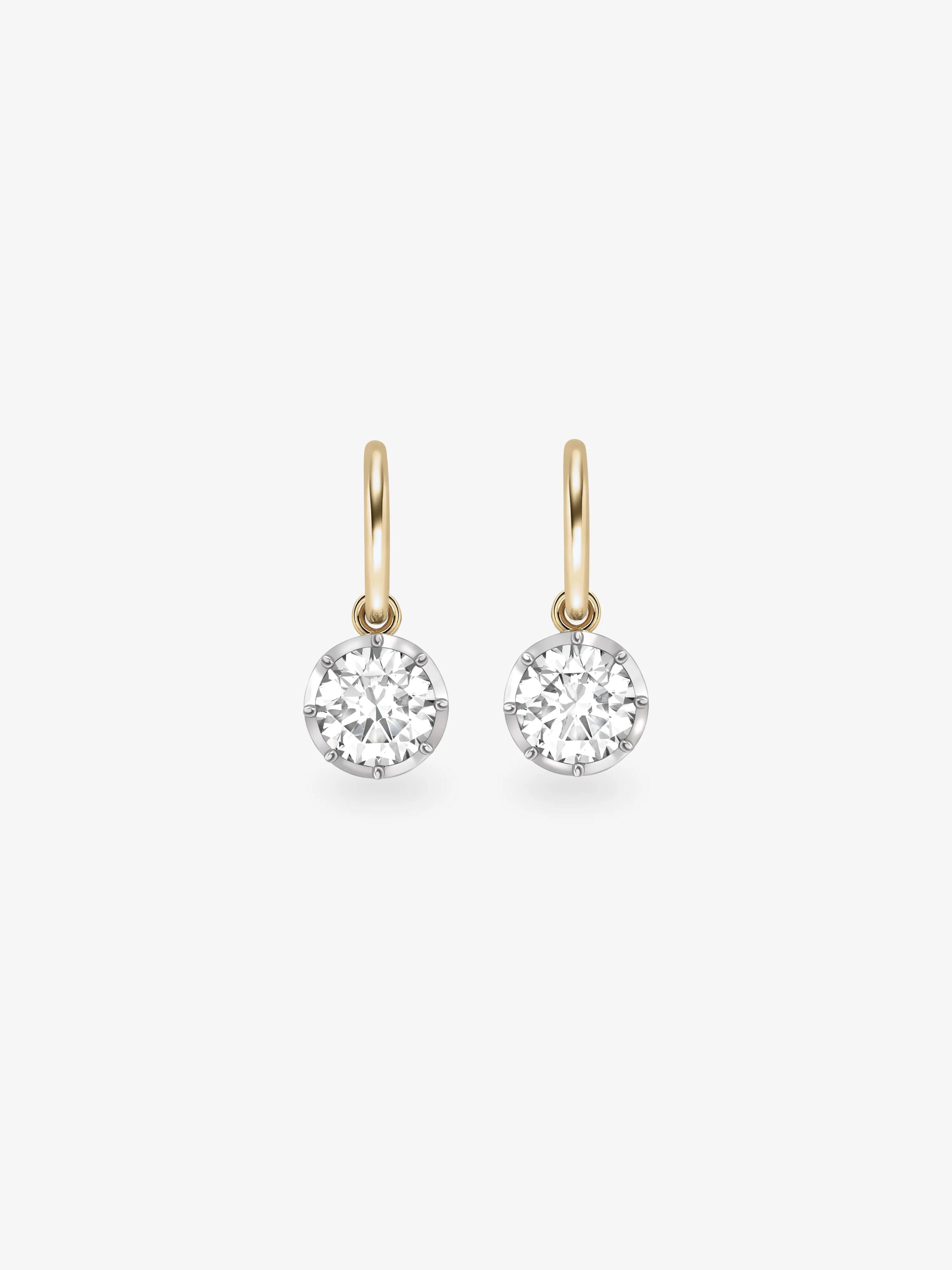 JESSICA MCCORMACK 1.50ct Diamond & White Gold Gypset Hoop Earrings