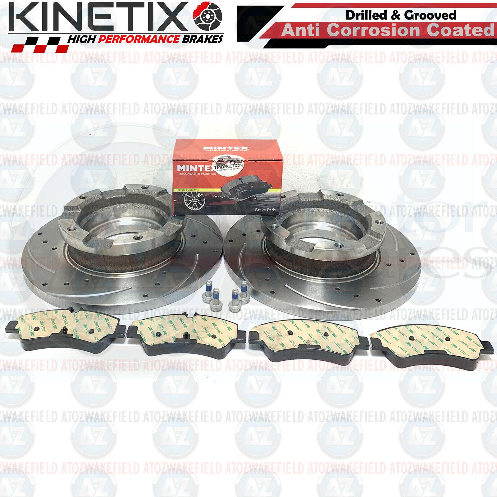 KINETIX FOR FORD TRANSIT CUSTOM 2.2 TDCi REAR DRILLED GROOVED BRAKE DISCS PADS 308mm