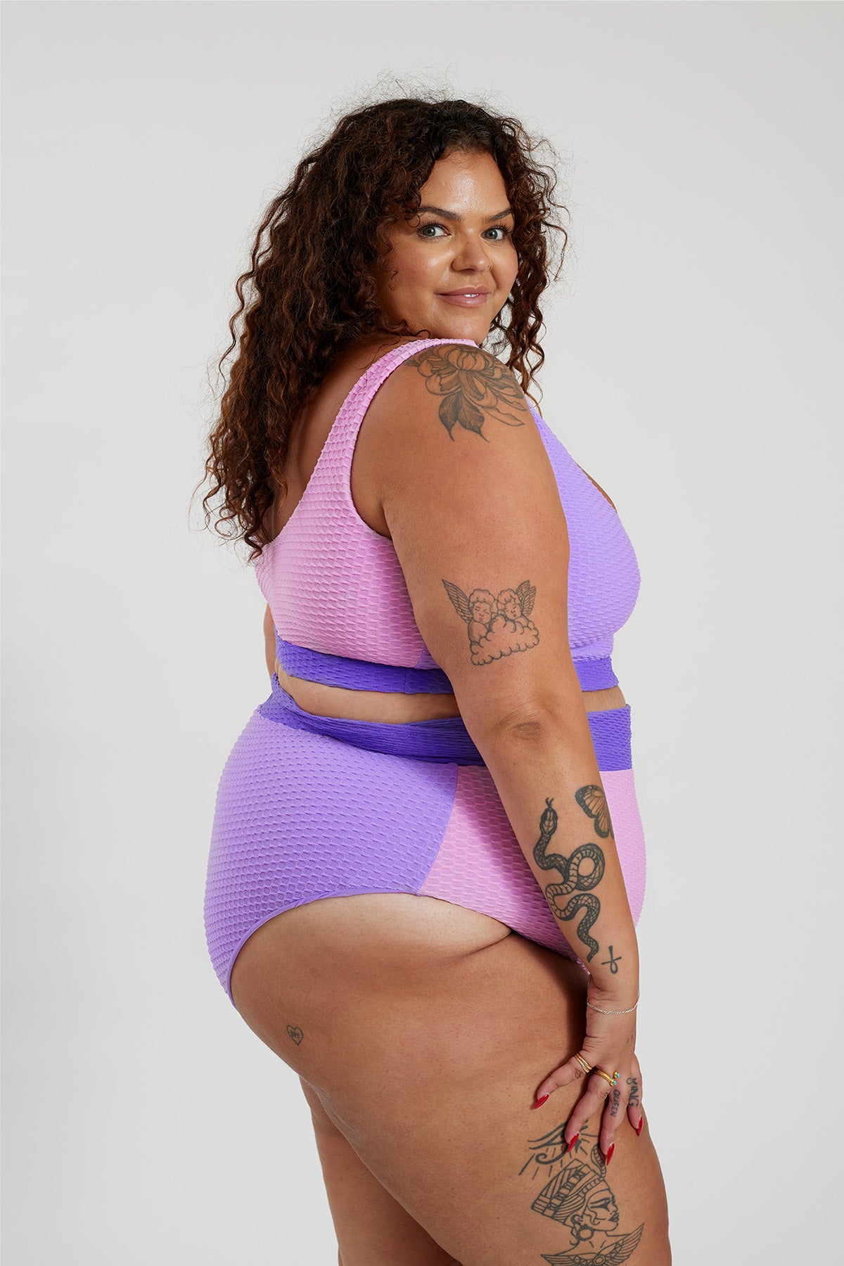 INFAMOUS SWIM Ginger Bikini Bottom Curve   Lilac Crystal