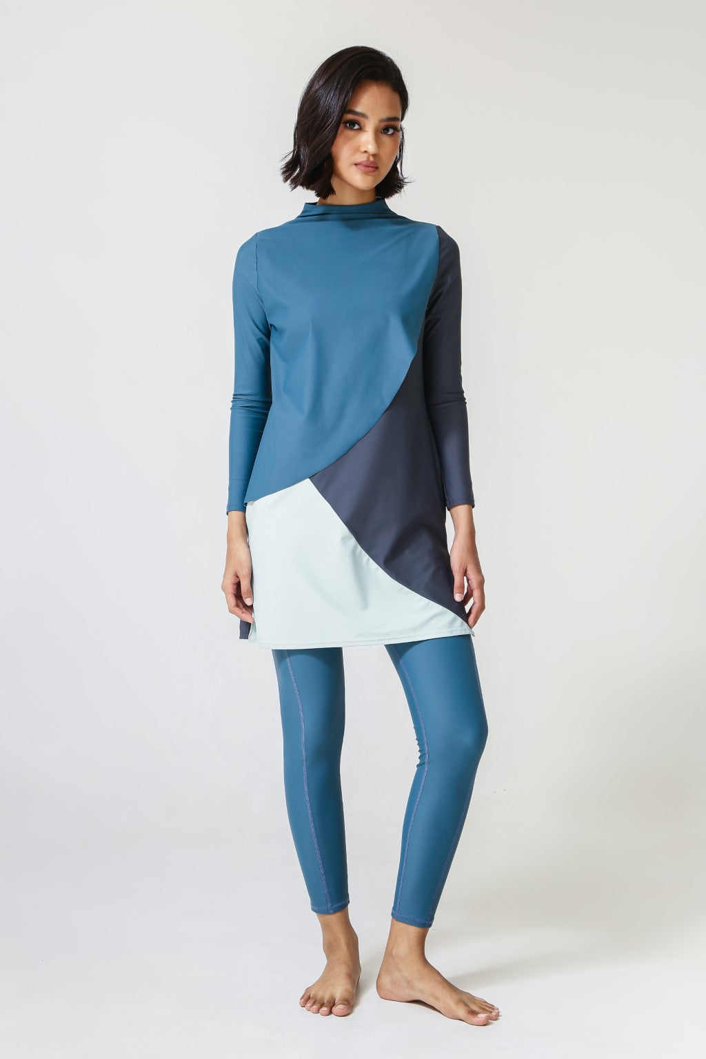 LANUUK Cape Swim Dress   Wave