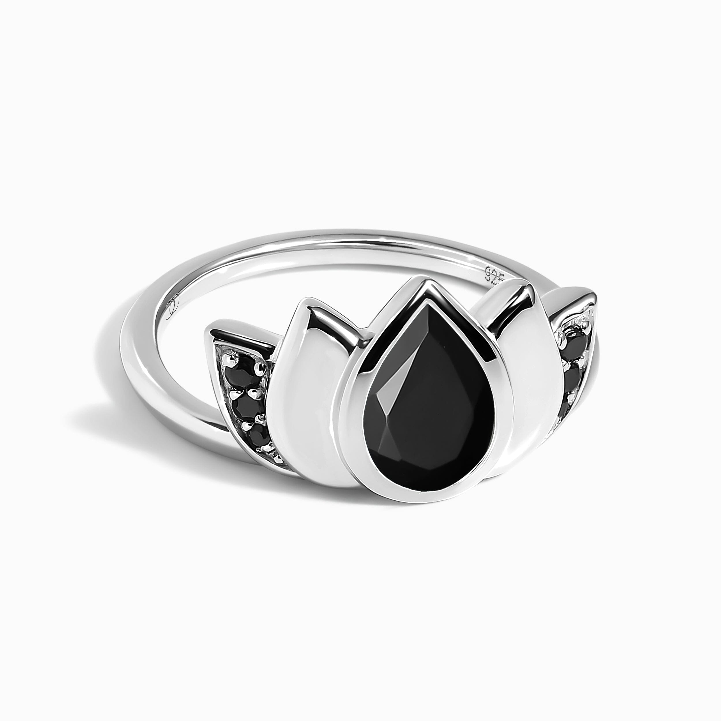 MOON MAGIC Black Obsidian Ring   Divine Lotus