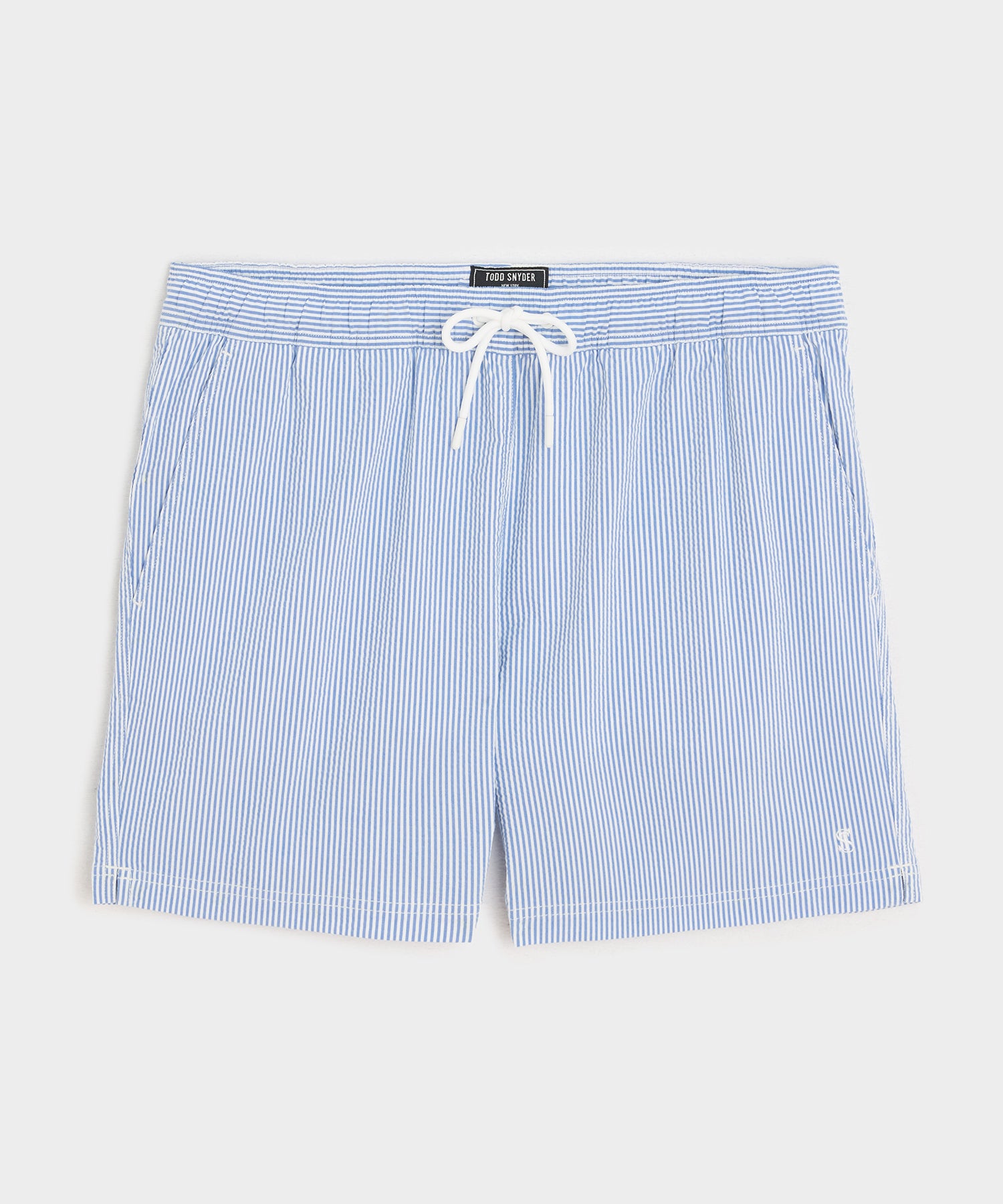 TODD SNYDER 5" Seersucker Montauk Swim Trunk