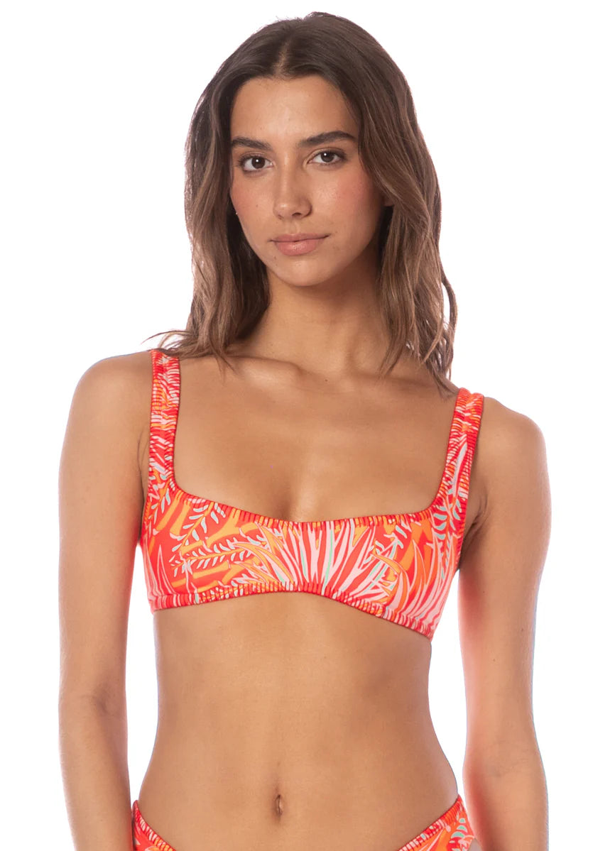 MAAJI Coral Foliage Sunquest Classic Bralette Bikini Top   Pink