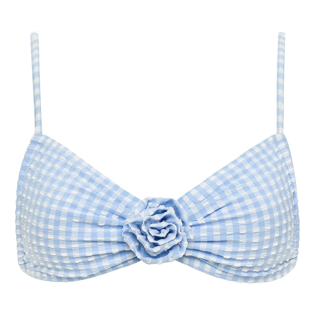 MONTCE Peri Micro Gingham Devin Rosa Bikini Top