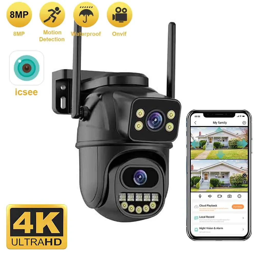 ALIEXPRESS BELIA 4K 8MP WiFi Surveillance Camera  Dual Lens  4X Digital Zoom  AI