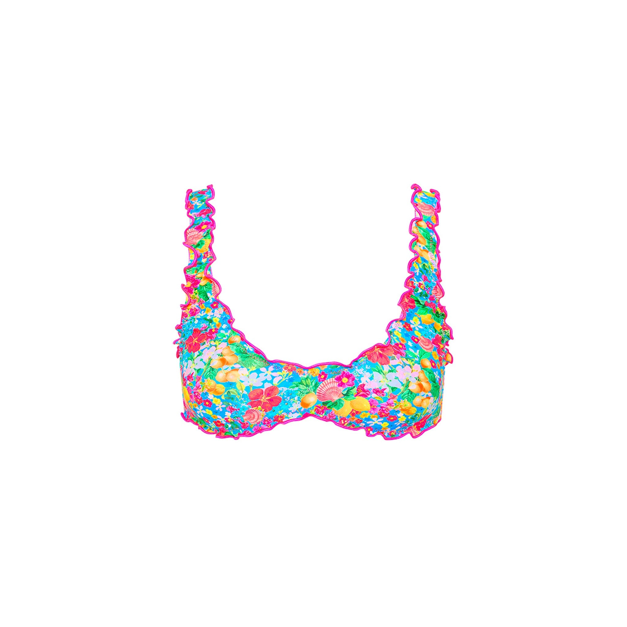 KULANI KINIS Lettuce Edge Slim Crop Bikini Top   Mermaid Garden