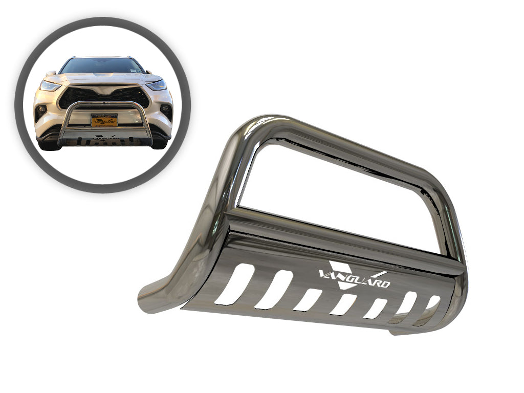 VANGUARD OFF ROAD Vanguard Stainless Steel Front Guards Bull Bars Bumper Guard for 2020 2024 toyota highlander nan