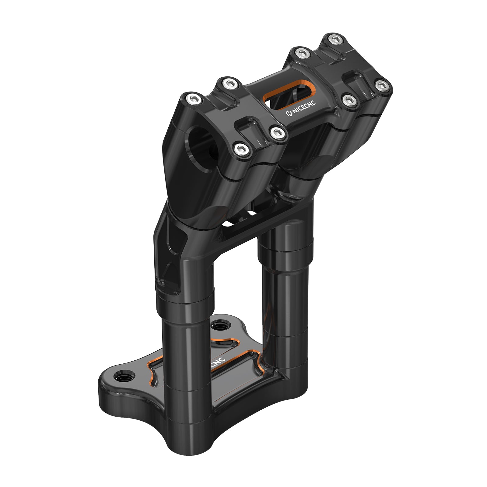 NICECNC Modular Kickback Isolated Risers Set For Harley 1 1/8" Handlebars Electra Tri Street Glide