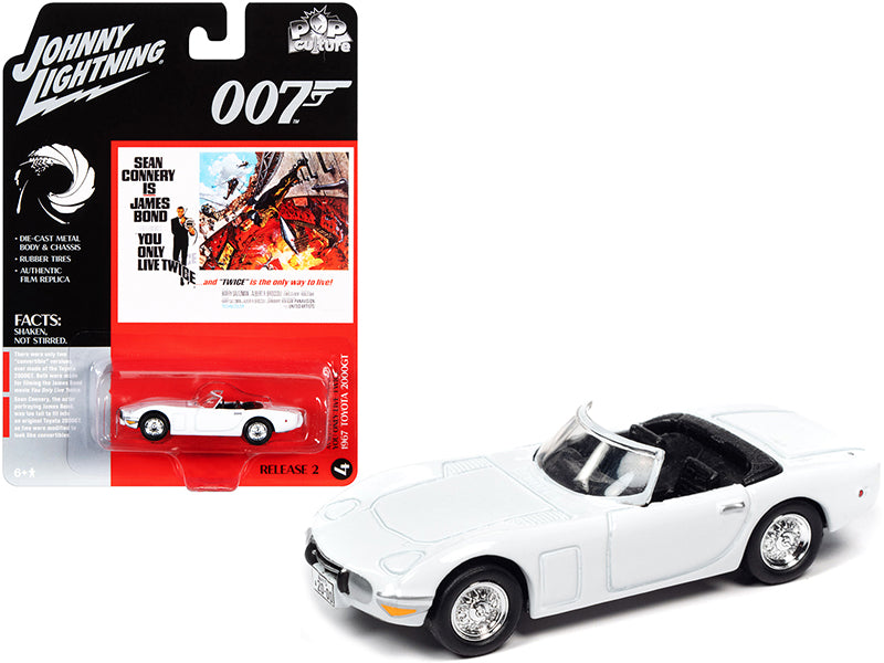 2736 1967 Toyota 2000GT Convertible White (James Bond 007) "You Only Live Twice" (1967) Movie "Pop Culture" Series 1 64 Diecast Model Car by Johnny Lightning