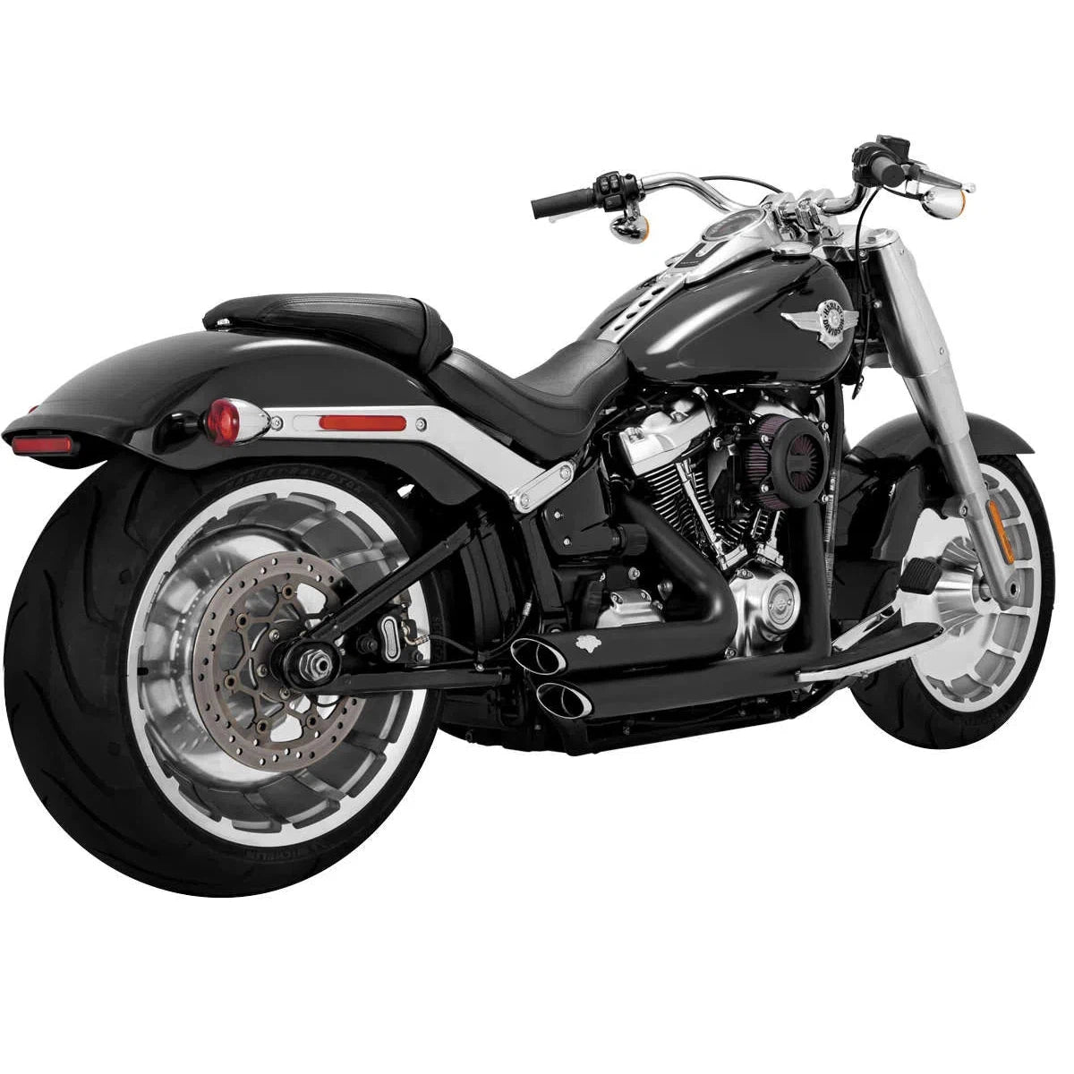 VANCE AND HINES Vance & Hines 47235 Shortshots Staggered Full Exhaust Harley Softail 18 Black