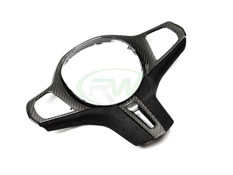 RW CARBON BMW Carbon Fiber Alcantara Steering Wheel Trim Pre LCI