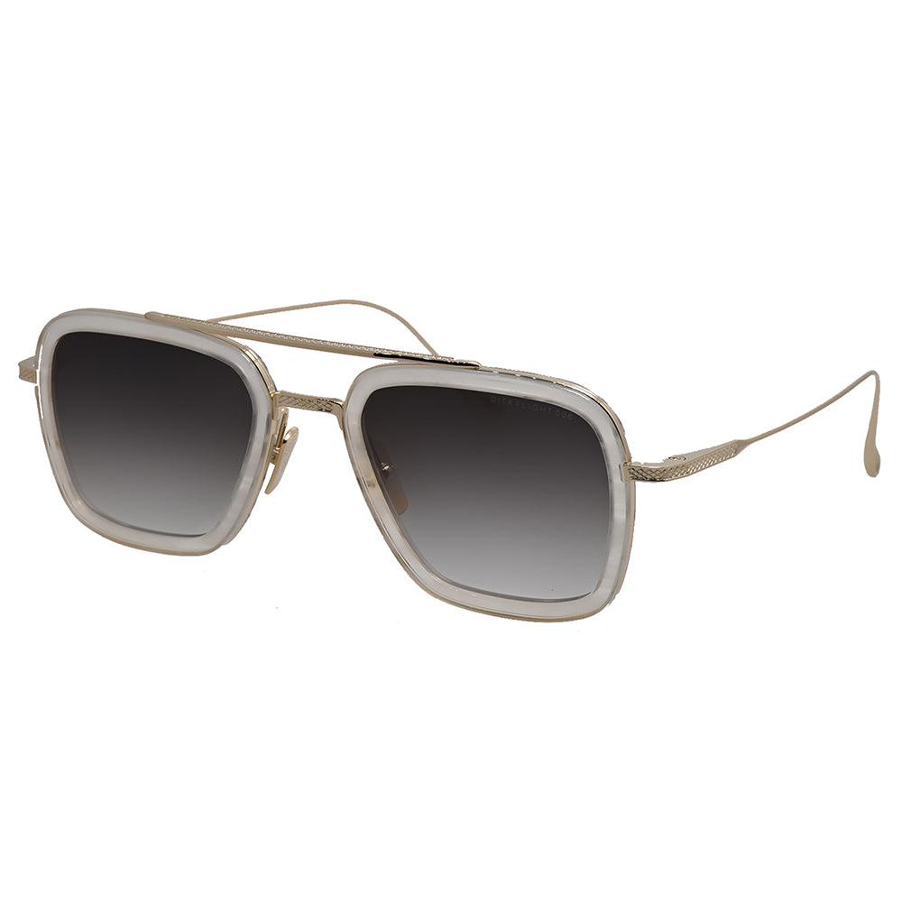 2103 Dita FLIGHT.006 DT 7806 V WHT GLD 52 Unisex Square Sunglasses