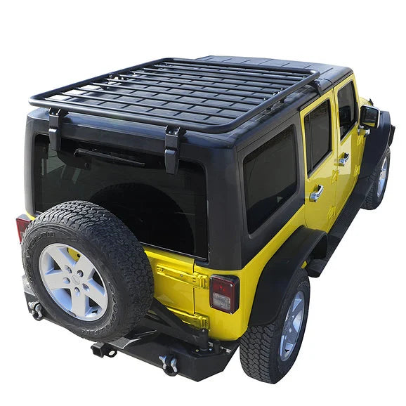 Paramount Automotive 81 10802 Flat Roof Rack for 07 18 Jeep Wrangler JK 2 Door & Unlimited JK 4 Door