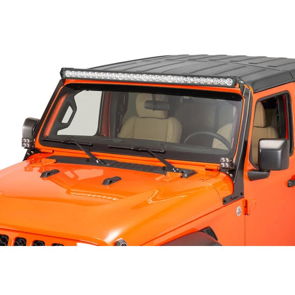 Quadratec Windshield Light Bar Brackets w/ A Pillar Light Mounts for 18 24 Jeep Wrangler JL & Gladiator JT