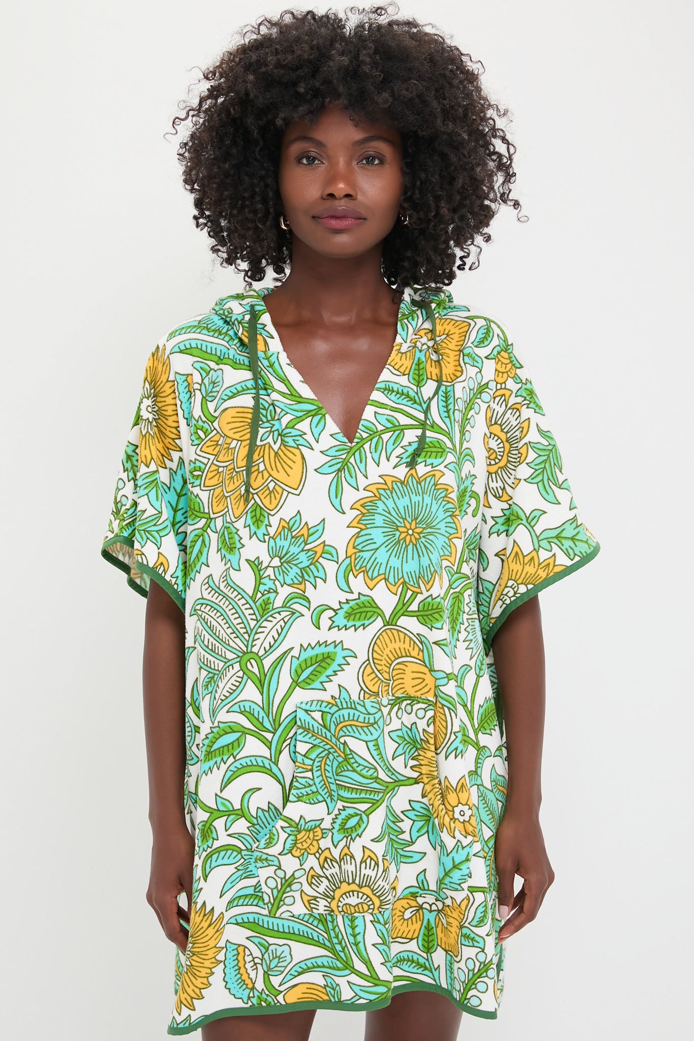 TNUCK BEACH Lagoon Wildflower Terrycloth Cabana Coverup