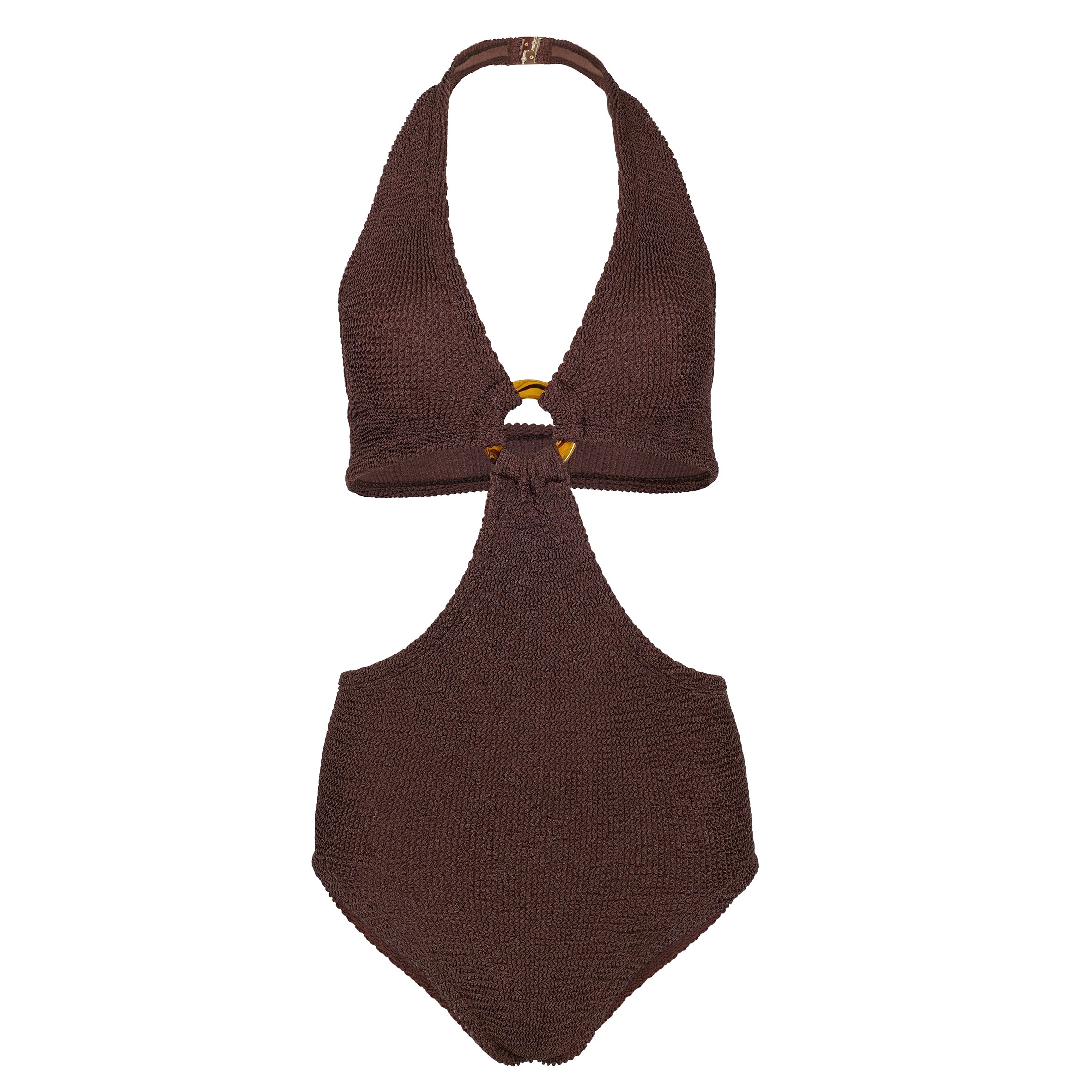 HUNZA G Ursula One Piece Metallic Chocolate