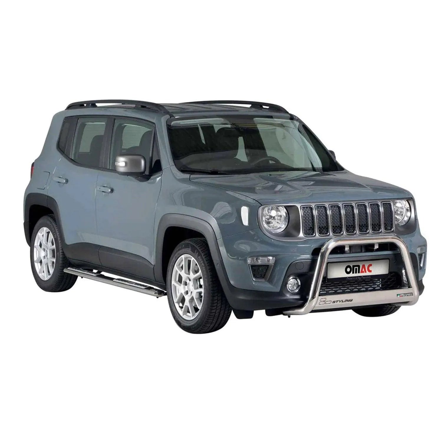 MISUTONIDA 2019 2024 Jeep Renegade Bull Bar Push Front Bumper Grille Silver 1 Pc