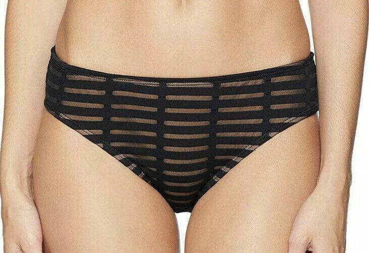 NWT Kenneth Cole New York Womens Hipster Bikini Swimwear Black Size L