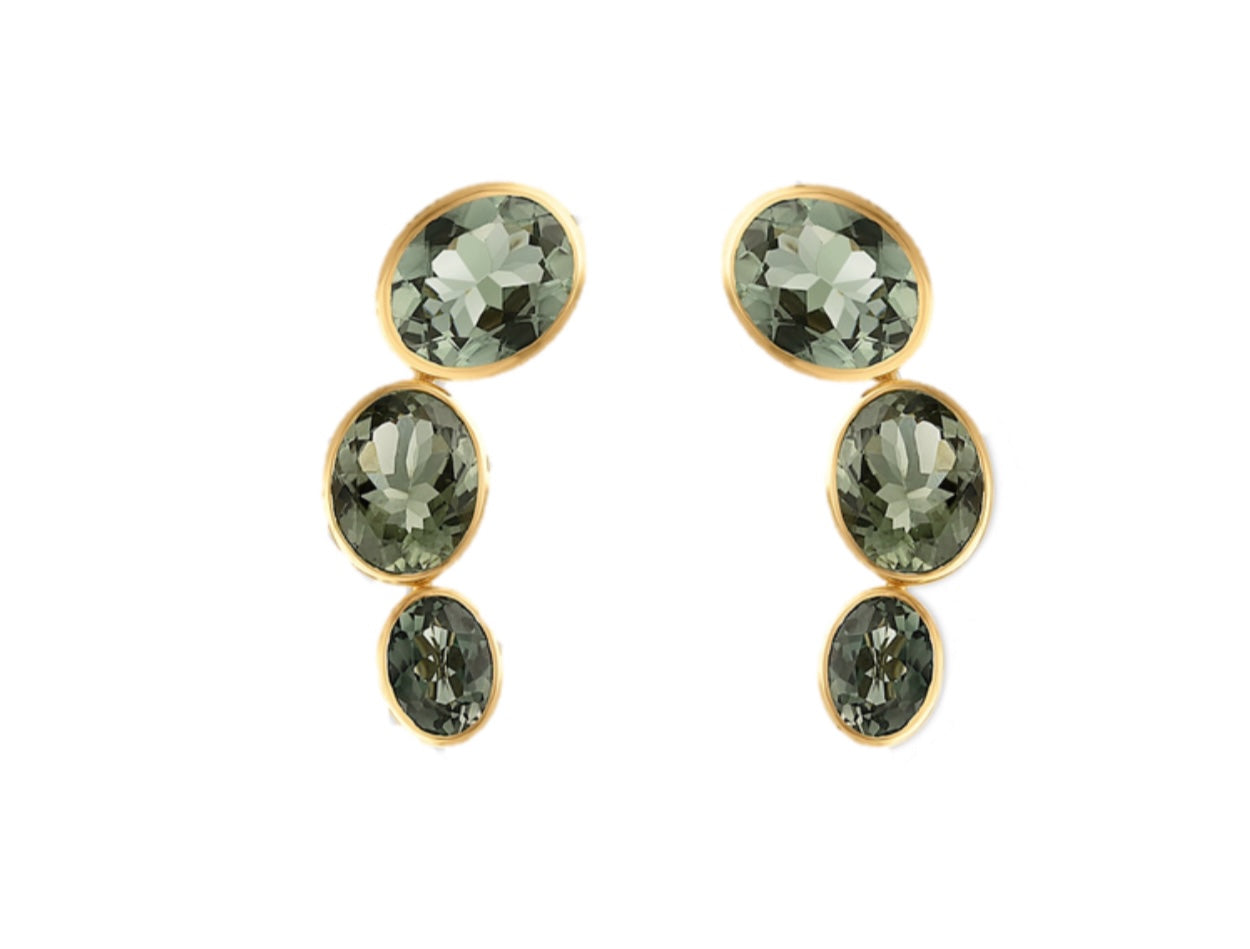 Jade Ruzzo Phoebe Earrings   Green Tourmaline