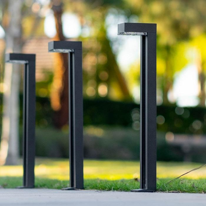 TRUE LUMENS™   SHARPER DESIGNS, INC German Osram Pro Line Bollard Solar Lights®   100LM   Aluminum / Glass   2 Pack