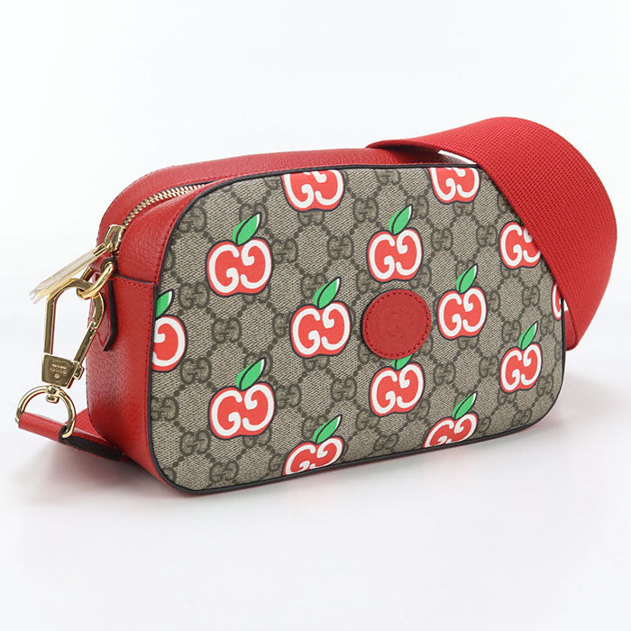 GUCCI 574886 Shoulder Bag GG Apple Diagonal GG Supreme leather brown Women