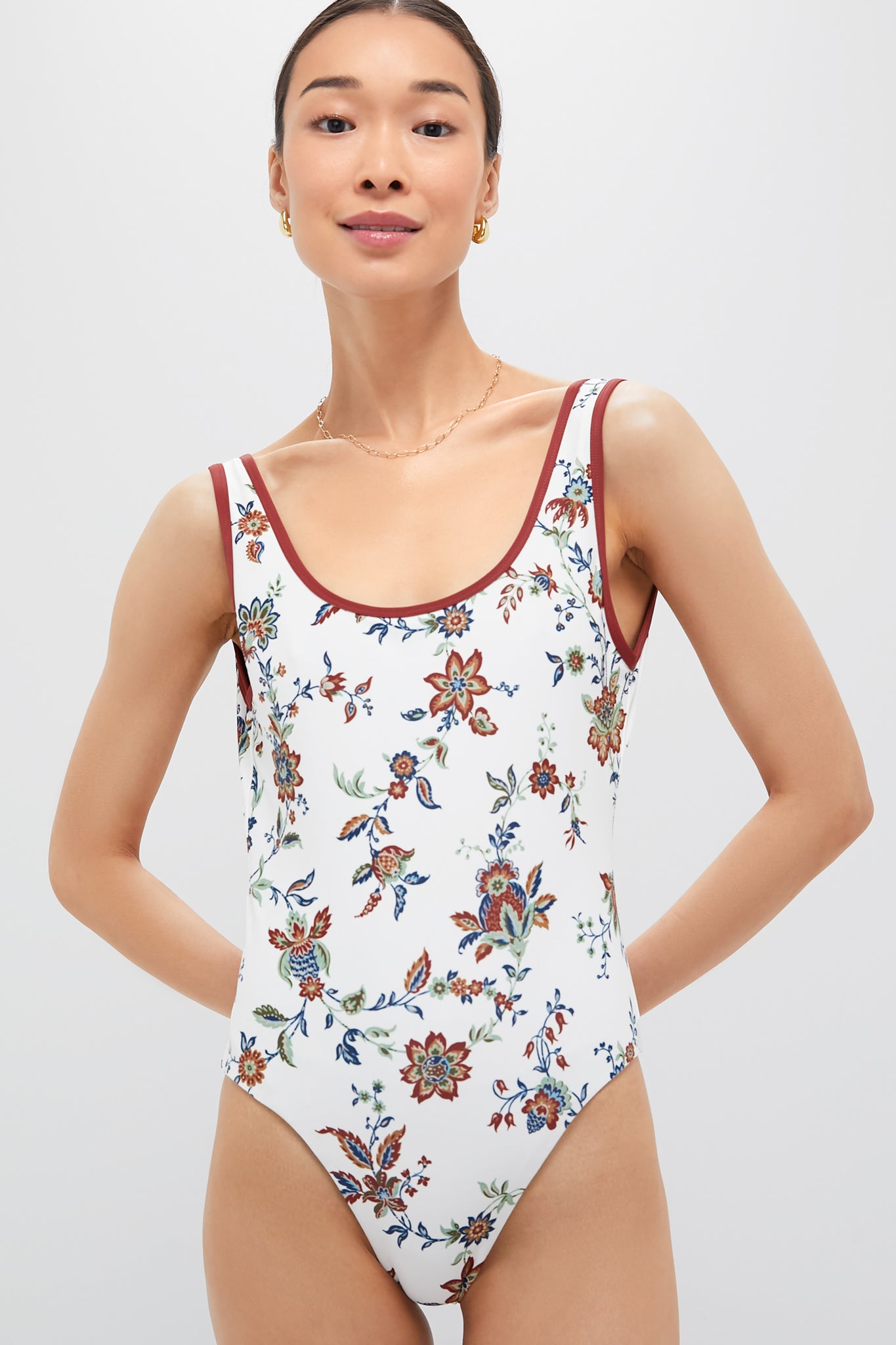 TUCKERNUCK X STUDIO MCGEE Terracotta Chintz Clemente One Piece Bathing Suit