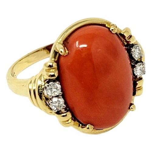 3.5Ct Oval Cut Simulated Coral Vintage Women's Bridal Wedding Ring Silver 925