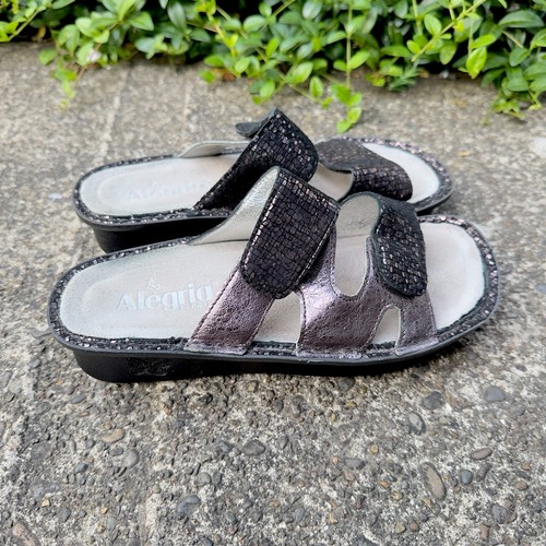 Alegria By PG Lite Women’s 37 US 7 Camille Tile Me More Pewter Sandals CAM 767