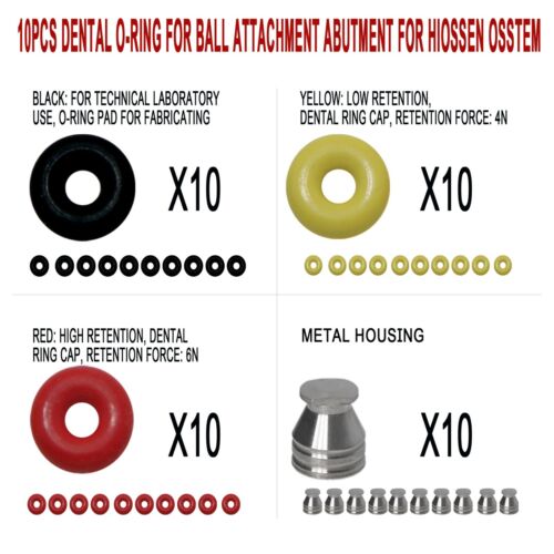 10PCS Processing Retention Caps Set for Hiossen Osstem Ball Abutment Attachments