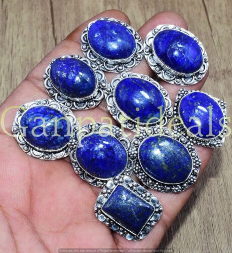 Lapis Lazuli Gemstone Ring Wholesale Lot 925 Sterling Silver Plated Rings