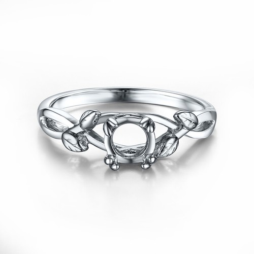 10k White Gold Prong Setting Round 5.5mm Engagement & Wedding Semi mount Ring