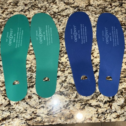 2 Pairs Orthofeet Spacers Shoe Inserts 1 16” + 1 8” Men’s 9.5 NWOB