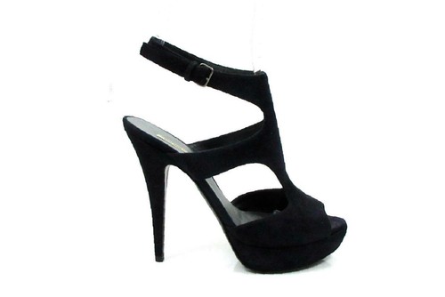 SANDALI MIU MIU NERO PELLE SCAMOSCIATA CON CINTURINO PLATEAU TAGLIA 39 5