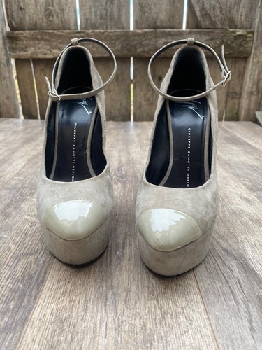 GIUSEPPE ZANOTTI Giuse Zanotti High wedge ? platforms shoes Gray Suede Sz 38.5 Retails $775
