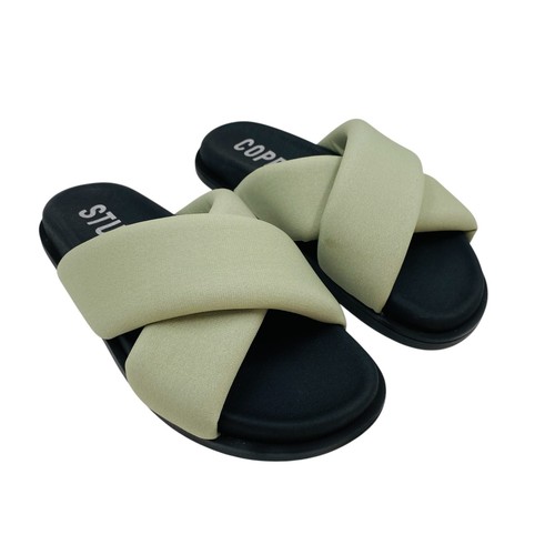 Copenhagen Studios Women's Green Black Flat Sandals Shoes EUR 39 UK 5.5 US 8