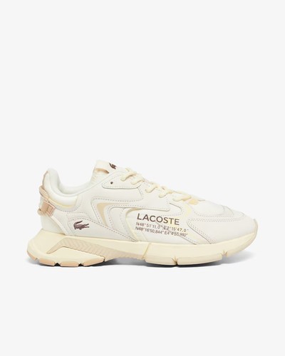 LACOSTE SPORT Lacoste L003 NEO   OFF WHITE   LIGHT BROWN   Genuine Leather  Men Size 11