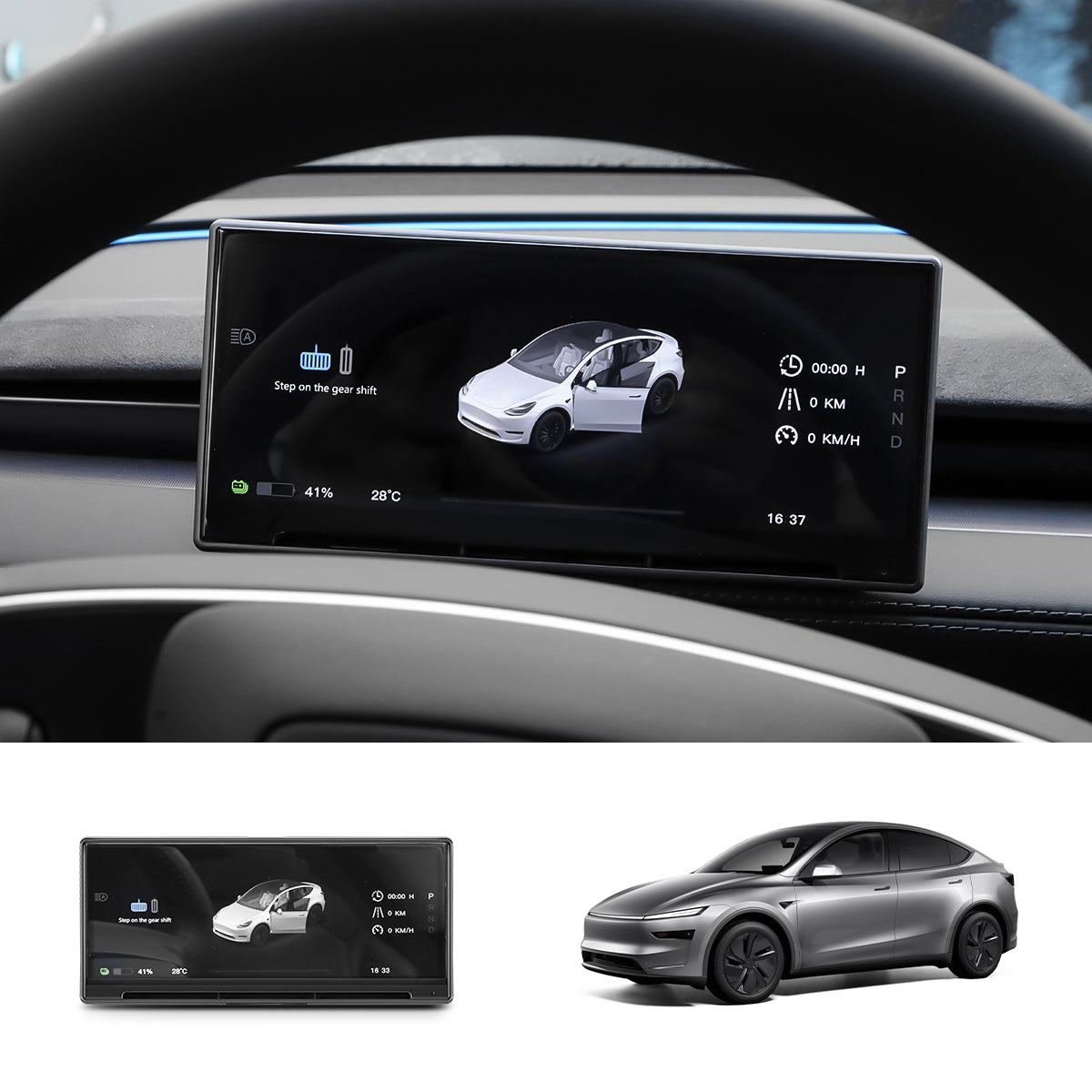 TESLAUNCH 8.9'' Wireless CarPlay & Android Auto HUD for Tesla Model 3 Highland / Model Y Juniper