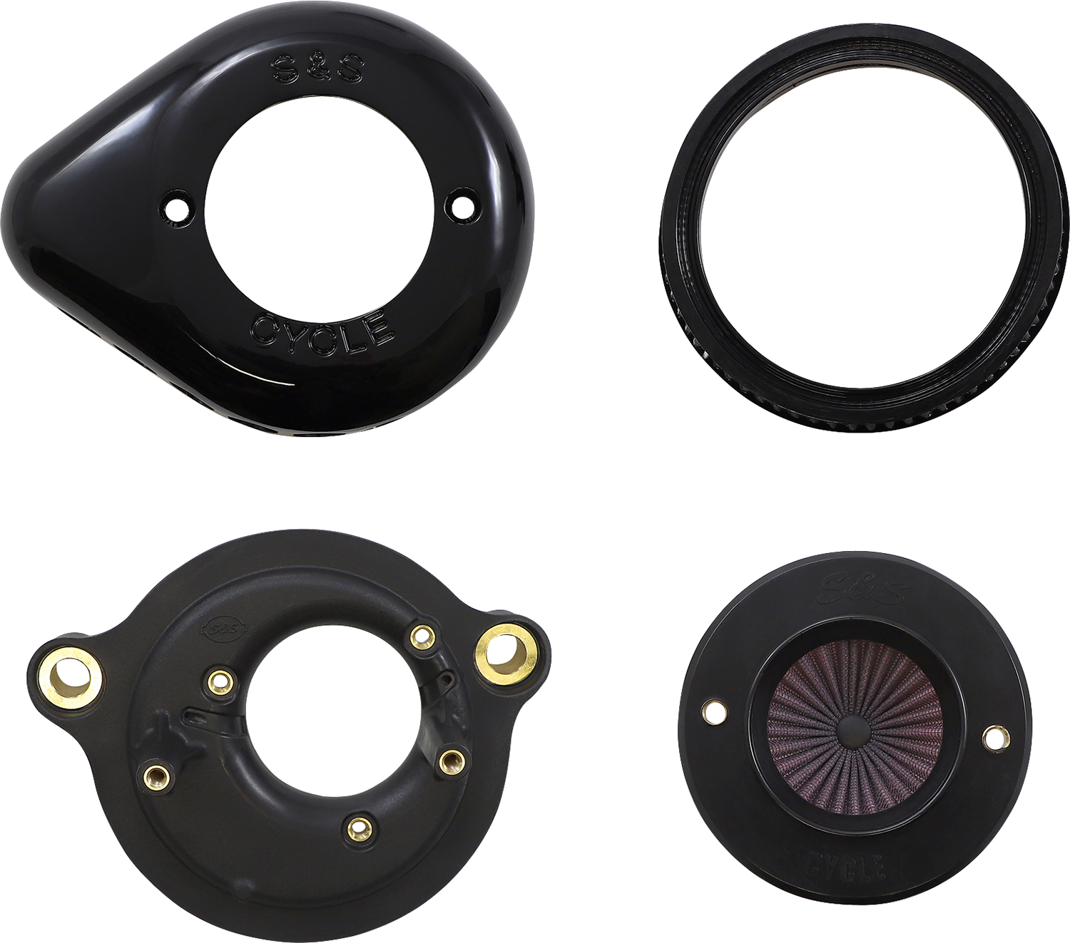S&S CYCLE Air Stinger Stealth Air Cleaner Kit   Black 170 0718A