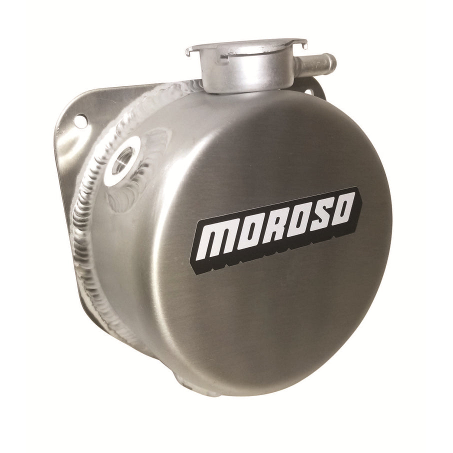 MOROSO PERFORMANCE PRODUCTS Moroso Aluminum Cooling System Expansion Tank   Stamped Filler Neck   1 Quart Capacity   Low Profile   2 5/8" Deep