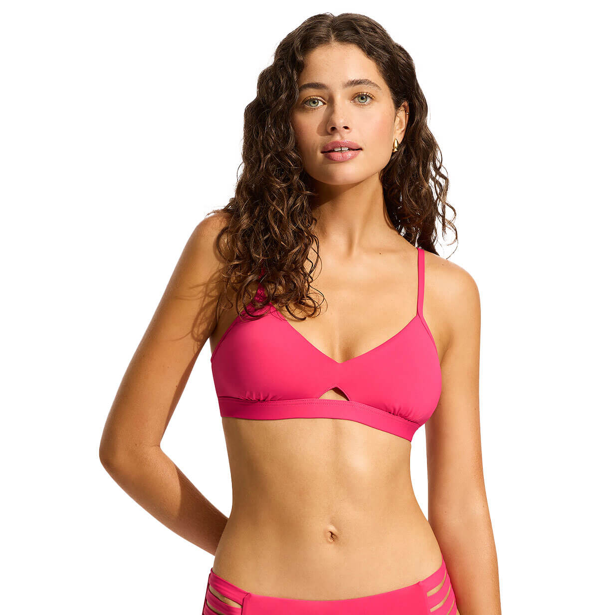 Seafolly Collective Hybrid Bralette Bikini Top   Raspberry