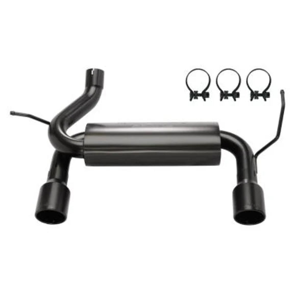 Pypes Performance Exhaust SJJ20SB Dual Exit Axle Back Black Exhaust System with Street Pro Muffler for 07 18 Jeep Wrangler JK