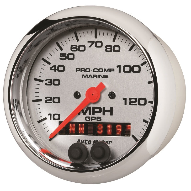 Autometer Marine Chrome 3 3/8in 140MPH GPS Speedometer Gauge