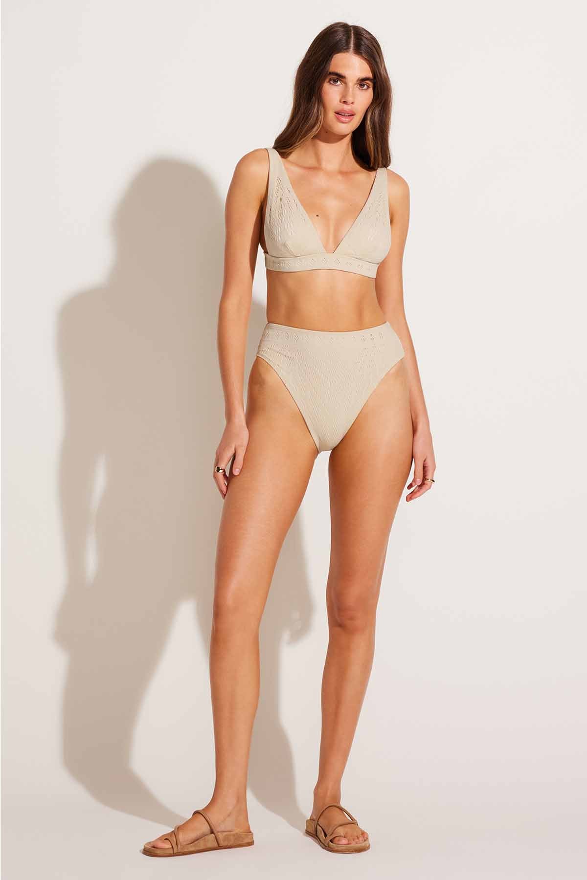 VITAMINA Barcelona High Waist Bottom   Natural Calico Crochet