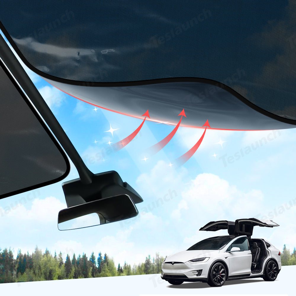 TESLAUNCH Mesh Electrostatic Adsorption Sunroof Sunshade for Tesla Model X Front Sunroof