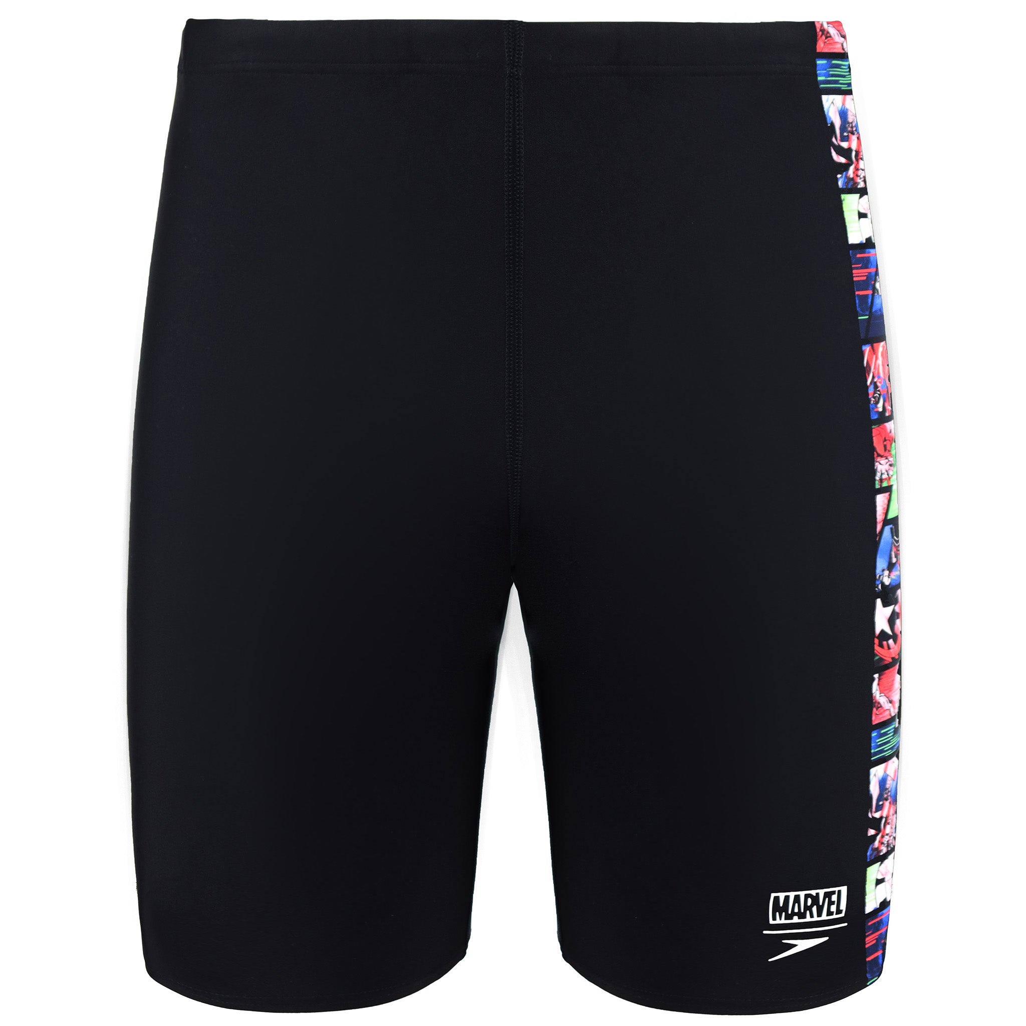 Speedo All Over Print Marvel Avengers Mens Black Jammers